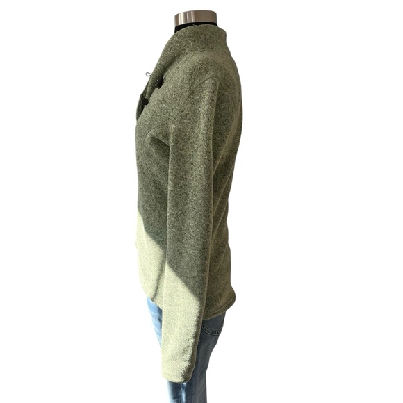 The North Face shawl collar 1/4 button sweater fleece green size S - Picture 2 of 14